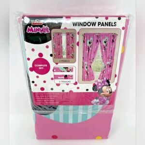 🆕Disney Junior Minnie Mouse Window Panels 82" x 63"in Vibrant Colors